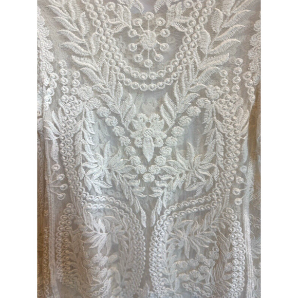 VTG Womens Lace Coquette Express Top Size S Embroidered Floral Dainty Feminine - Picture 14 of 16